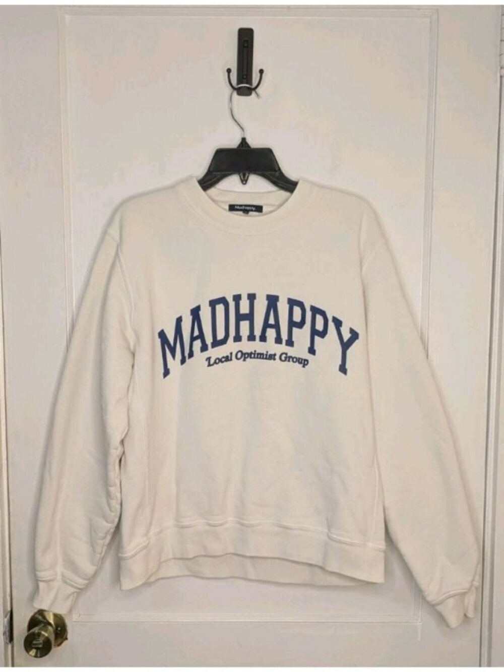 Size Medium Madhappy "Local Optimist Group" Campus Fleece Crewneck Sweatshirt